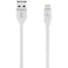 Image de Belkin Câble Lightning vers USB-A DuraTek Plus avec Sangle de Fermeture (Câble de Recharge Robuste pour iPhone 11,11 Pro/Pro Max, XS, XS Max, XR, X, Câble Lightning vers USB, Câble de 1,2 m, Blanc)