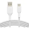 Image de Belkin Câble tressé USB-C vers USB-A pour smartphone - Blanc - 2 m