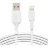 Image de Belkin Câble Lightning (Câble Boost Charge Lightning vers USB pour iPhone, iPad, AirPods ; câble de recharge certifié MFi pour iPhone ; Blanc, 3 m)