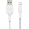 Image de Belkin Câble Lightning à gaine tressée (câble Boost Charge Lightning vers USB pour iPhone, iPad, AirPods ; câble de recharge certifié MFi pour iPhone, Lightning (15 cm, blanc)