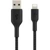 Image de Belkin Câble Lightning à Gaine Tressée (Câble Boost Charge Lightning vers USB pour iPhone, iPad, AirPods, Câble de Recharge Certifié MFi pour iPhone, Lightning (1 m, Noir)