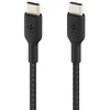 Image de Câble USB-C vers USB-C à Gaine Tressée Belkin BoostCharge (2 m, pour iPhone 16, 16 Pro, 16 Pro Max, 16 Plus, Galaxy S24, S23, Note10, Note9, Pixel 9, Pixel 8, iPad Pro, etc., Noir)