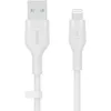 Image de Belkin Câble USB-A vers Lightning BoostCharge Flex en silicone (3 m), certifié MFi, pour iPhone 13, 12, 11, Pro, Max, mini, SE, iPad, etc. (blanc)