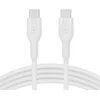 Image de Belkin BoostCharge Flex câble USB-C vers USB-C en silicone, certifié USB-IF, recharge Power Delivery, câble USB C pour iPhone 16, iPhone 15, MacBook, iPad Pro, Galaxy S24, Google Pixel, 3 m, blanc