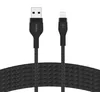 Image de Belkin Câble à gaine tressée USB-A vers Lightning BoostCharge Pro Flex (3 m), certifié MFi, pour iPhone 14, 13, 12, Pro, Max, mini, SE, iPad, etc (noir)