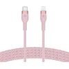 Image de Belkin Câble à gaine tressée USB-C vers Lightning BoostCharge Pro Flex (2 m), certifié MFi (20 W), recharge Power Delivery pour iPhone 14/14 Plus, 13, 12, Pro, Max, mini, SE, iPad, etc. (rose)