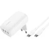 Image de Belkin BoostCharge Chargeur Secteur 3 Ports USB-C avec PPS de 67 W (pour appareils USB-C PD 3.1 comme l’iPhone 16 (Tous modèles), MacBook Pro, AirPods, Galaxy, etc., câble USB-C vers USB-C Inclus)