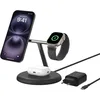 Image de Belkin BoostCharge Pro Station de Recharge 3-en-1 avec Qi2, 15 W, MagSafe, pour l'iPhone 17, iPhone Air, 16, Pixelsnap, AirPods, Apple Watch, etc., Adaptateur Secteur Inclus - Noir
