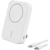 Image de Belkin BoostCharge Pro Batterie Externe sans Fil 10 000 mAh avec Qi2 (Chargeur Portable Compatible MagSafe, Support intégré, pour iPhone 16, 16 Plus, 16 Pro, 16 Pro Max, iPhone 15, etc., Blanche)