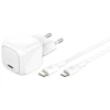 Image de Belkin BoostCharge Chargeur secteur 30 W avec câble USB-C vers Lightning - Blanc