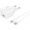 Image de Belkin Chargeur USB-C compact BoostCharge 25W avec câble USB-C vers USB-C - 1 mètre - Blanc