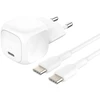 Image de Chargeur pour téléphone mobile Belkin secteur USB-C 20W Power Delivery, avec câble d'un mètre USB-C vers USBC-C inclus, blanc