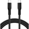 Image de Belkin Eco Câble USB-C vers USB-C avec gaine tressée, 2 m, 240 W, doux au toucher, souple, Câble de recharge rapide, pour iPhone 16, Galaxy S25, Pixel 9, MacBook, iPad Pro, etc. - Noir (USB 2.0)