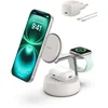 Image de Belkin UltraCharge Pro 3 en 1 Chargeur Induction Qi2 25W, Station de Charge pour iPhone 17, iPhone Air, Apple Watch, AirPods, Pixelsnap, Compatible avec MagSafe avec Ventilateur, Chargeur 45W - Beige