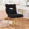 Image de CKAFF Chaise ours avec coussin amovible et pieds dorés réglables - Noir