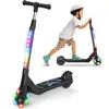 Image de SISIGAD Trotinette Electrique Enfant 6-8-10-12 Ans Electric Scooter Enfant 5.3 Pouces avec Lumière LED Colorée & 3 Hauteurs Ajustables, Scooter Électrique Enfant Charge Max 70 Kg, Vitesse Max 10 Km/h