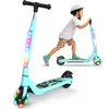 Image de SISIGAD Trotinette Electrique Enfant 6-8-10-12 Ans Electric Scooter Enfant 5.3 Pouces avec Lumière LED Colorée & 3 Hauteurs Ajustables, Scooter Électrique Enfant Charge Max 70 Kg, Vitesse Max 10 Km/h