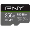 Image de PNY Pro Elite Carte mémoire microSDXC 256 Go + Adaptateur SD, Classe 10 UHS-1, U3, V30 pour Les vidéos 4K, A2 app Performance, Vitesse de Lecture jusqu'à 100 Mo/s Noir
