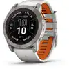 Image de Garmin fenix 7X Pro Sapphire Solar Titane Gray (Bracelet Gris et Orange) Gris