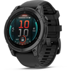 Image de Garmin Fenix E - 47mm - Acier Gray avec bracelet silicone noir Noir