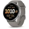 Image de Garmin Venu 4 - Montre GPS connectée forme et santé avec écran Ultra-Lumineux et coloré, Lampe LED intégrée et Fonctions connectée - Noir et Silver avec Bracelet Gris - Boîtier 45 mm