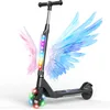 Image de SISIGAD Trottinette Electrique Enfant 6-8-10 Ans Electric Scooter Enfant 5.3 Pouces avec Lumière LED Colorée & 3 Hauteurs Ajustables, Scooter Électrique Enfant Charge Max 70 Kg, Vitesse Max 10 Km/h