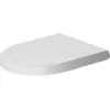 Image de Duravit Abattant WC Starck 2/Darling New, Abattant WC avec amortisseur de fermeture, Abattant Toilette en Uréa-Duroplast, avec Charnières en Acier Inoxydable, Blanc