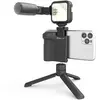 Image de DigiPower Kit de 4 pièces DPS-VLG4 - poignée d'appareil Photo, lumière vidéo LED, Microphone Universel et Mini trépied Compatible avec téléphones Portables