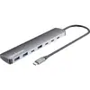 Image de Manhattan 181167 Hub USB 4 + 3 ports USB-C®, USB-A USB 3.2 Gen2 10 GBit/s avec fiche mâle USB-C, boîtier en aluminium gris sidéral 7-Port 10G/5G USB-C / USB-A