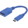 Image de Adaptateur USB 2.0, USB 3.0 Manhattan 353540 - [1x USB 3.0 femelle type A - 1x USB-C® mâle] - 15.00 cm - bleu blindage simple, feuille de blindage