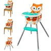 Image de INFANTINO 4en1 Chaise Évolutive pour Bébé avec Tapis de Repas Réutilisable/Plateau Lavable, Orange, 1 Unité