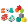 Image de Infantino - Baby's 1st Playset - Premier coffret de jeu sensoriel de bébé - 11 jouets variés multi texturés, très souples, faciles à manipuler et mordiller - Eveil des sens et motricité