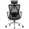 Image de Sihoo M18 Chaise de bureau à dossier haut en tissu mesh respirant et ergonomique, avec appui-tête réglable et soutien lombaire, roulettes universelles améliorées, noir