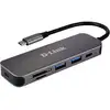 Image de D-Link DUB-2325/E Hub USB 2+2 ports USB-A, USB-C®, SD, microSD USB 3.0 5 GBit/s avec fiche mâle USB-C anthracite DUB-2325/E