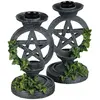 Image de Nemesis Now Bougeoir avec Motif de Pentagramme Vieilli - Gris, 13,4 cm