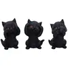 Image de Nemesis Now Three Wise Kitties Figurine Chat Noir en résine Inscription See No Hear No Speak No Evil 8,8 cm