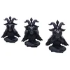 Image de Nemesis Now Cult Cuties Trois Baphoboo de 13,4 cm en résine, noire, trois figurines Baphoboo de la sagesse, figurines de bébé Baphomet, objets de collection Baphomet, coulées dans la meilleure résine,