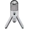 Image de Samson Meteor Mic - Portable USB Studio Quality Condenser Microphone - High Performance, General Purpose/Podcast/Gaming/Music Recording Microphone, 16-bit, 44.1/48kHz resolution, Silver Chrome