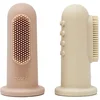 Image de Mushie Finger Toothbrush brosse à dents de doigt pour bébé Shifting Sand/Blush 2 pcs