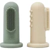 Image de Mushie Finger Toothbrush brosse à dents de doigt pour bébé Shifting Sand/Cambridge Blue 2 pcs