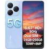Image de Blackview Smartphone 5G Shark 9, 24 Go + 256 Go, écran 6,67" 90 Hz HD+, Appareil Photo 5 000 mAh, Double SIM 5G, téléphone Android 14, Haut-Parleur Smart-K, GPS NFC Bleu