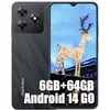 Image de Blackview WAVE 8C Android 14 Smartphone, 6Go+64Go+2To TF, Octa Core, Écran 6.56"HD+, 4700mAh 10W, 13MP+8MP, Téléphones portables débloqués 4G Dual SIM, Face ID, GPS, Smartphone Portable avec étui,Noir