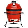 Image de Kamado Joe Joe Jr 13.5-inch Gril à charbon de bois céramique portable avec support de gril, grille de cuisson en acier inoxydable, déflecteurs de chaleur et outil pour les cendres en rouge