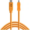 Image de Tether Tools TetherPro Câble USB-C vers USB 2.0 Mini-B 8 broches | Pour un transfert rapide entre appareil photo et ordinateur | Orange haute visibilité | 4,6 m