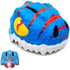 Image de Crazy Safety Casque de vélo pour Enfants | Casque Enfants 2-7 Ans pour vélo, Skateboard, Cyclisme, vélo de Course, Trottinette, Rollers | Casque 3D Animalier léger et Ajustable 49-55 cm (Dino Bleu)