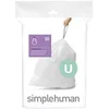 Image de simplehuman CW0259 code J, sacs poubelle sur mesure, 3 x paquet de 20 (60 sacs), plastique blanc