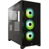 Image de CORSAIR ICUE 4000X RGB Moyen Tour ATX PC Boîtier En Verre Trempé - 3x SP120 RGB ELITE Ventilateurs - ICUE Lighting Node CORE Contrôler - Flux D'air Ã levé - Noir