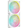 Image de CORSAIR iCUE Link LX140 RGB 140 mm PWM Ventilateurs Paquet Double   Double Boucles Lumineuses   Inclut iCUE Link System Hub   Technologie CORSAIR AirGuide   Blanc