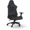 Image de Corsair TC100 RELAXED Fauteuil Gaming - Tissu - Design Inspiré des Sports Automobiles - Coussin Lombaire - Coussin Repose-nuque Détachable en Mousse à Mémoire de Forme - Gris et Noir