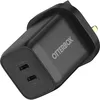 Image de Otterbox Standard UK 65W USB-C PD GaN Chargeur Mural 2 Ports, 45W USB-C PD + 20W USB-C PD, Fast Charger pour Smartphone et Tablette, Testé Contre Les Chutes, Robuste, Ultra Durable, Noir